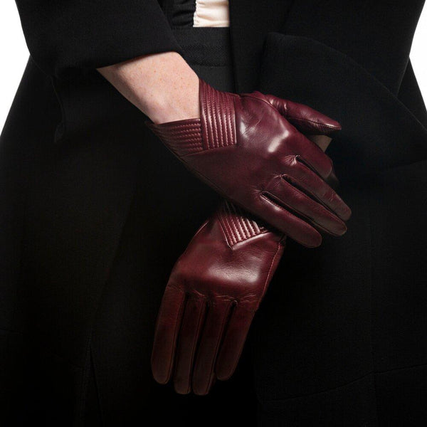 Mit Seide gefütterte Luxus-Lederhandschuhe für Damen-Caroline