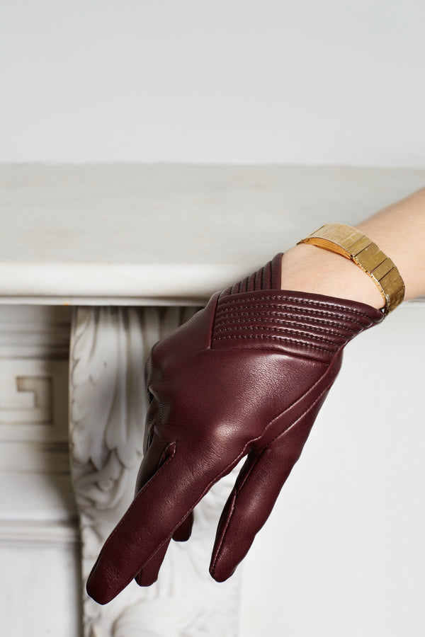 Mit Seide gefütterte Luxus-Lederhandschuhe für Damen-Caroline