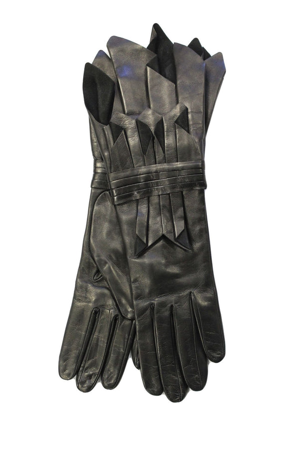 Mit Seide gefütterte Stulpenlederhandschuhe für Damen - Cecily Black