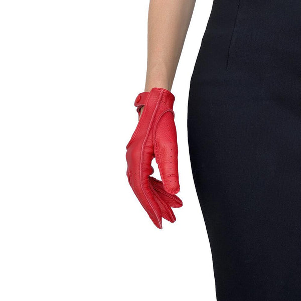 Autofahrerhandschuhe aus Hirschleder für Damen-Hannah Cervo