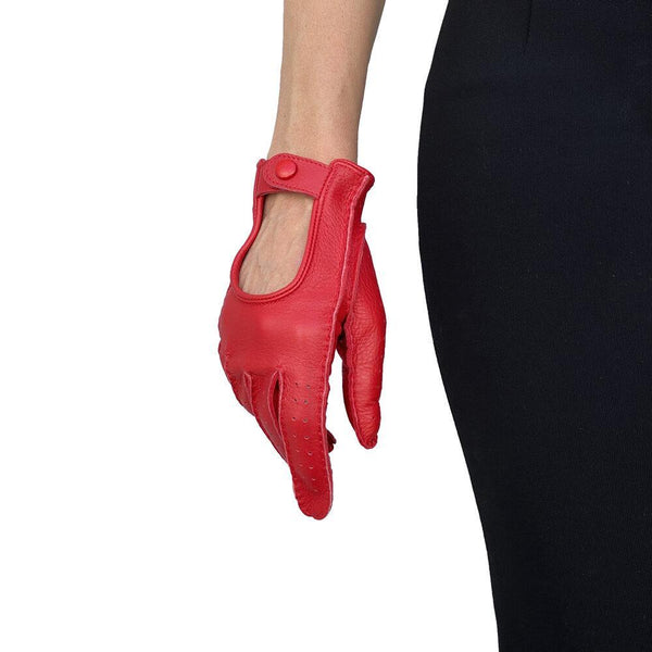 Autofahrerhandschuhe aus Hirschleder für Damen-Hannah Cervo