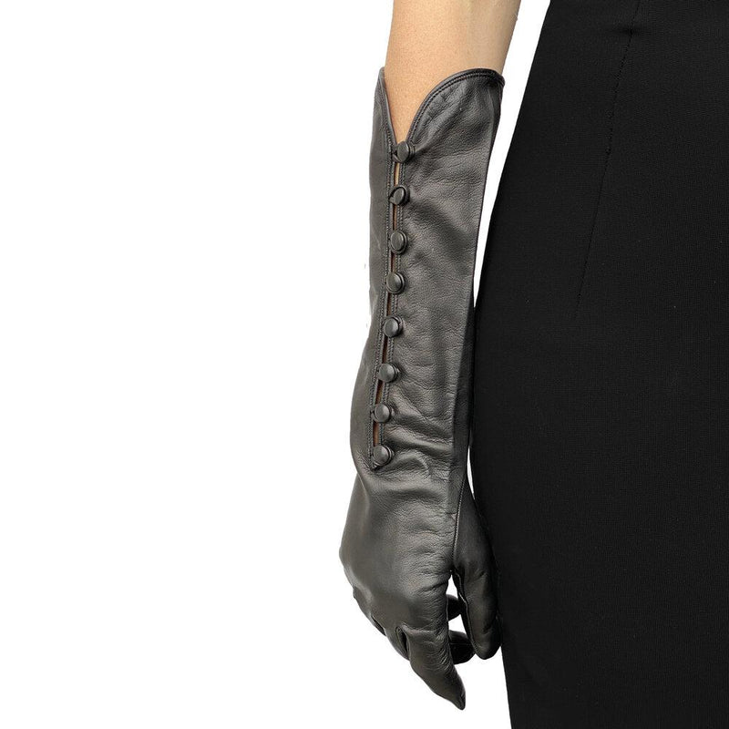 Schwarze Lederhandschuhe für Damen – Helen Mirren