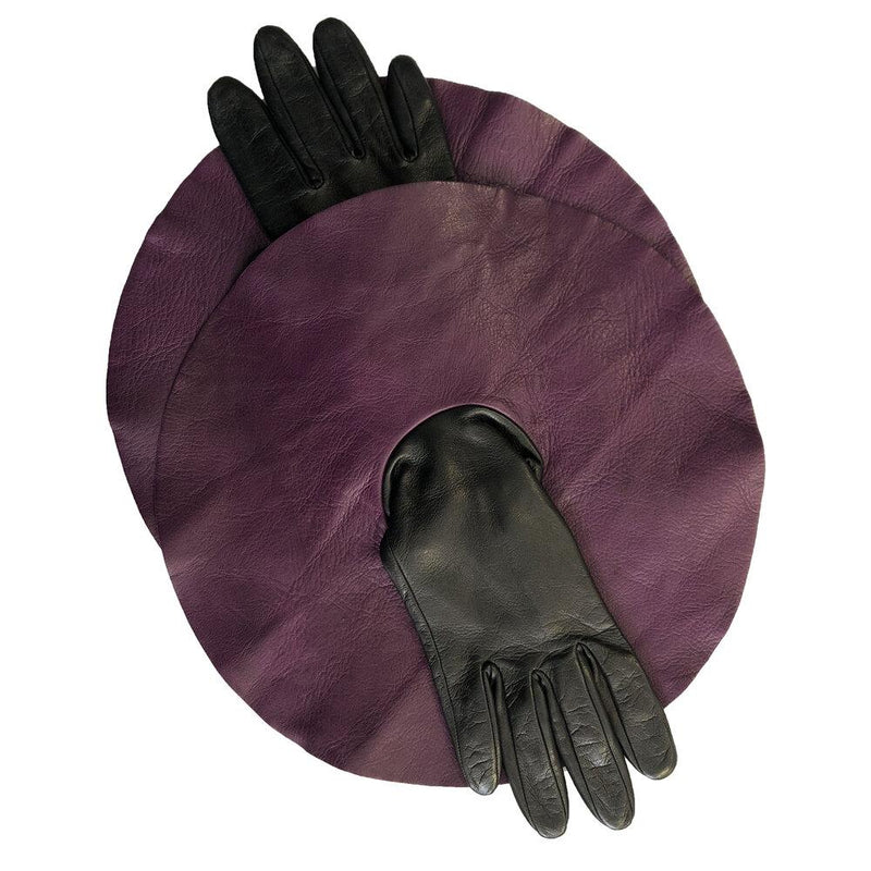 Übergroße Lederhandschuhe aus Lammleder mit Kontrastmanschette für Damen-Danielle 4