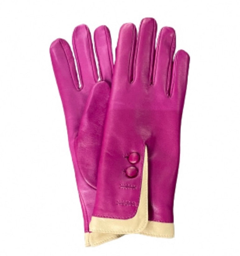 Mit Fell gefütterte Lederhandschuhe für Damen mit kontrastierenden Bündchen-Maya 2
