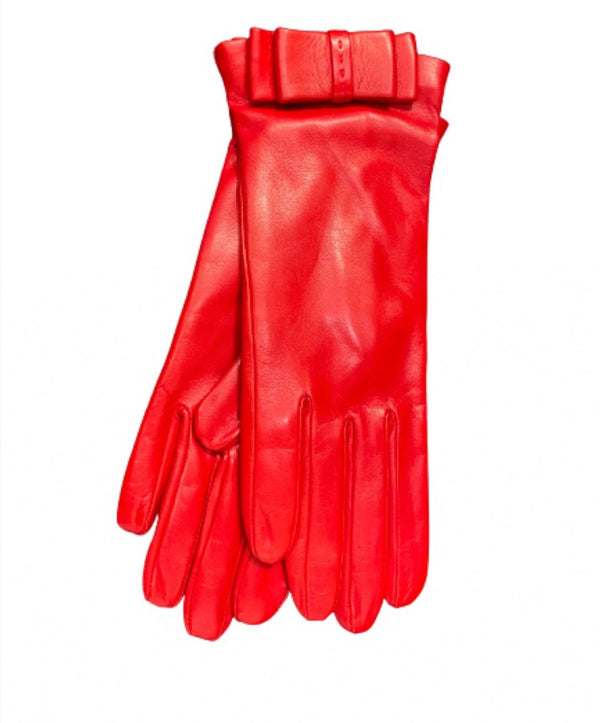 Klassische Damenhandschuhe aus Nappaleder mit abgeflachter Schleife-Minnie Flat Bow
