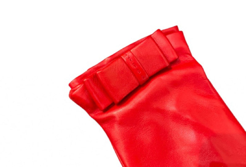 Klassische Damenhandschuhe aus Nappaleder mit abgeflachter Schleife-Minnie Flat Bow
