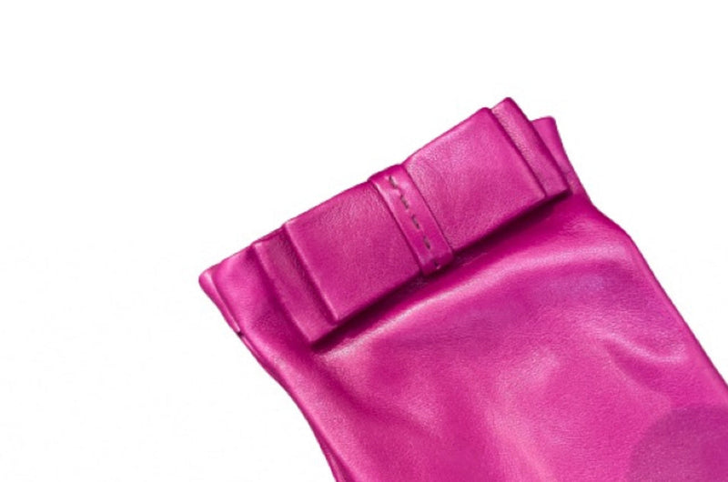 Klassische Damenhandschuhe aus Nappaleder mit abgeflachter Schleife-Minnie Flat Bow