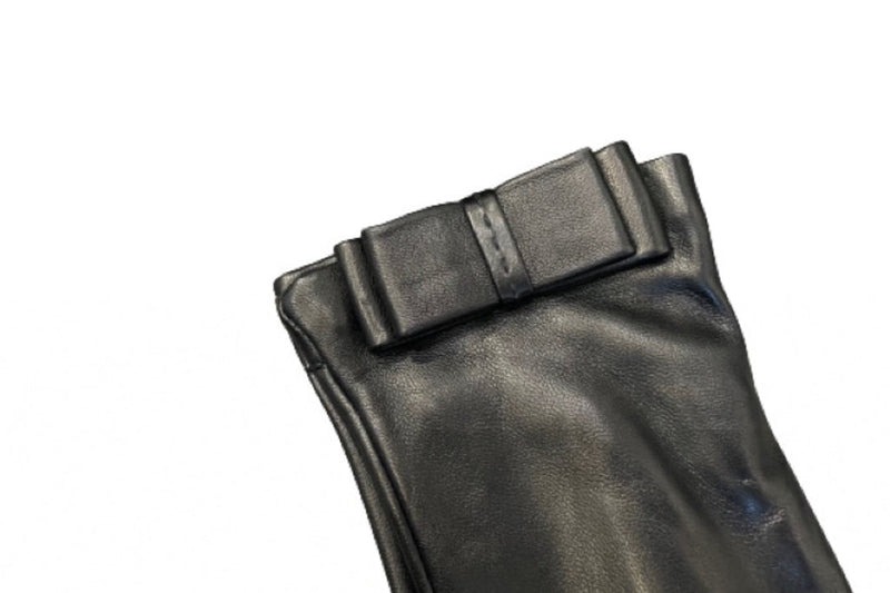 Klassische Damenhandschuhe aus Nappaleder mit abgeflachter Schleife-Minnie Flat Bow