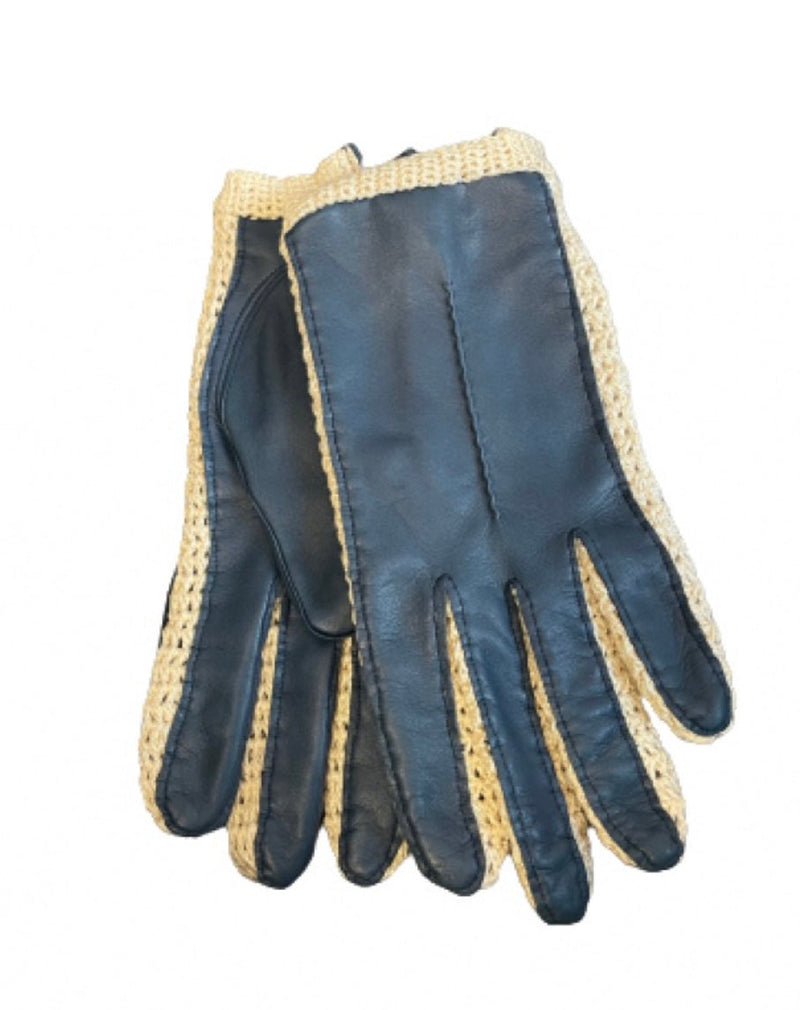 lammleder handschuhe damen Ungefütterte Lammleder-Handschuhe mit Häkeldetail für Damen