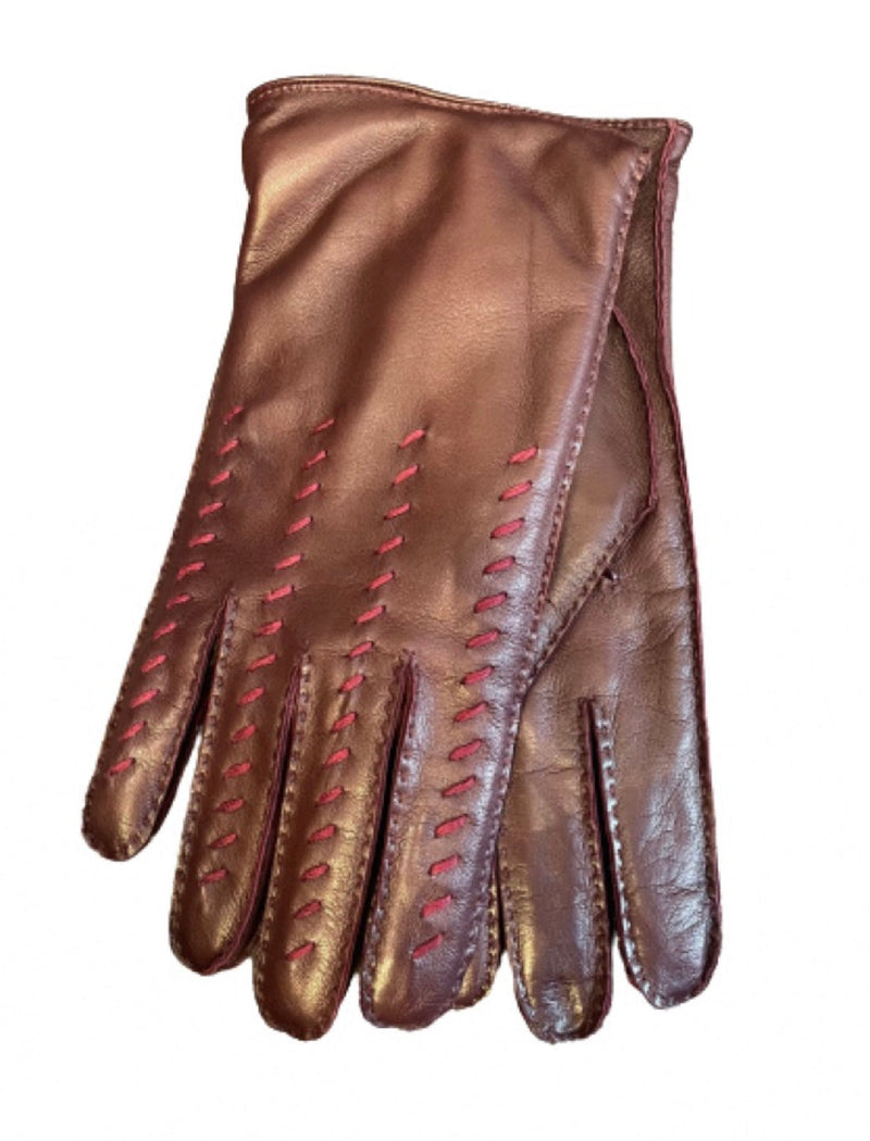 Handgenähte, kontrastfarbene, mit Kaschmir gefütterte Lederhandschuhe für Herren -Garry