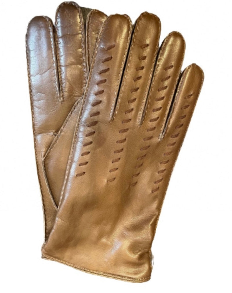 Handgenähte, kontrastfarbene, mit Kaschmir gefütterte Lederhandschuhe für Herren -Garry