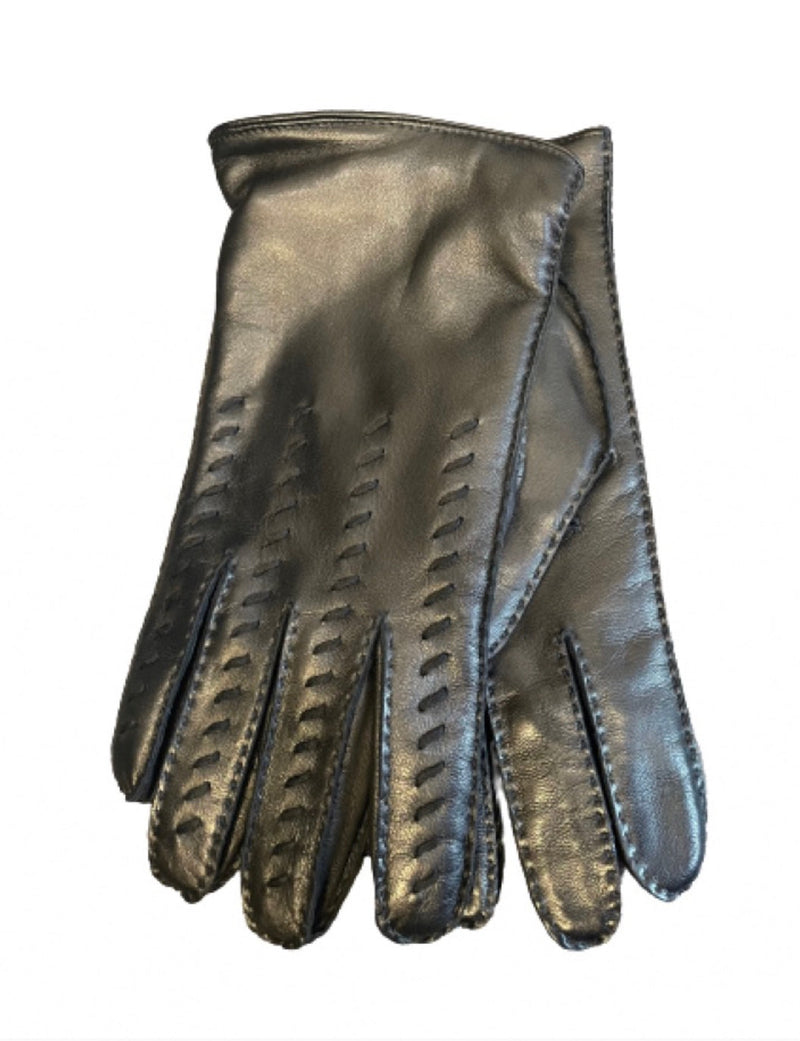 Handgenähte, kontrastfarbene, mit Kaschmir gefütterte Lederhandschuhe für Herren -Garry