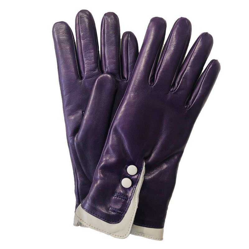 Mit Fell gefütterte Lederhandschuhe für Damen mit kontrastierenden Bündchen-Maya 2