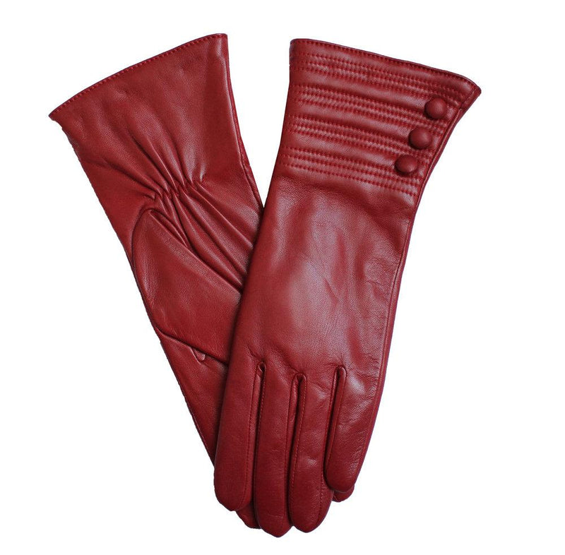 Mit Kaschmir gefütterte Lederhandschuhe für Damen mit Armband-Detail-Marianne