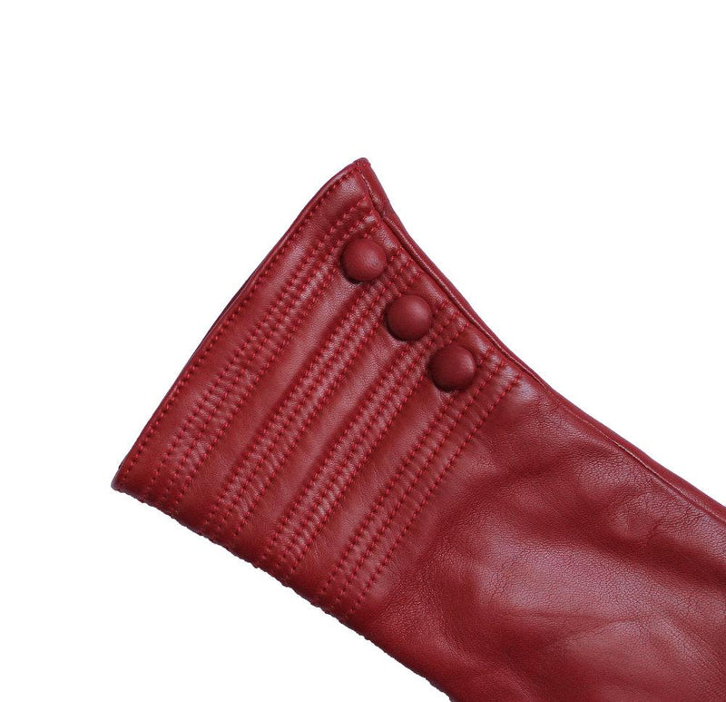 Mit Kaschmir gefütterte Lederhandschuhe für Damen mit Armband-Detail-Marianne