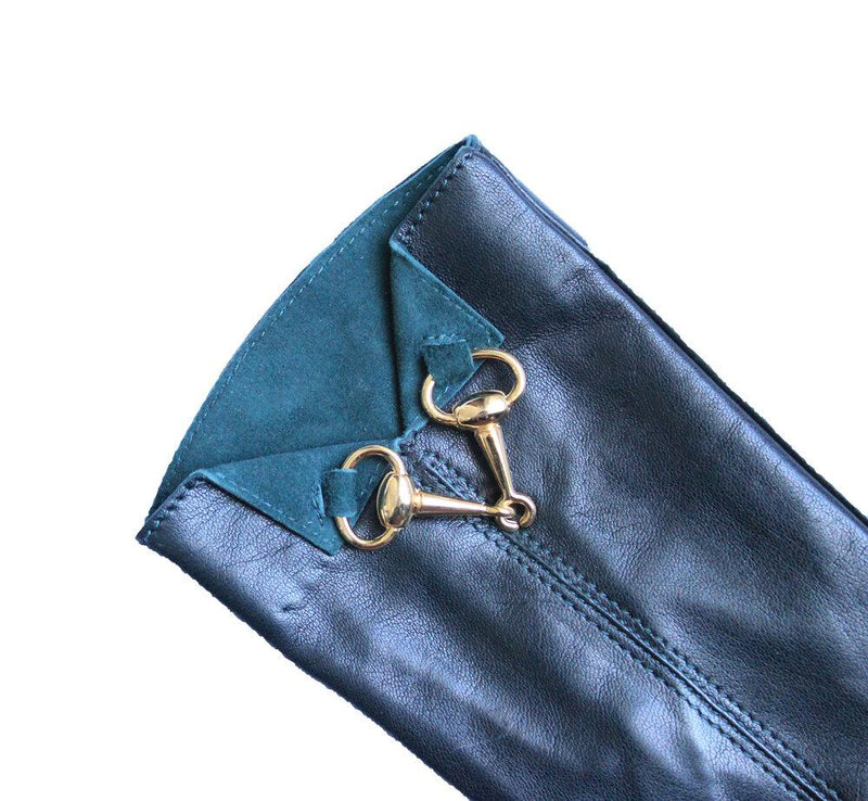 Mit Seide gefütterte Lederhandschuhe für Damen mit Horsebit-Detail-Isabella-Frontverschluss
