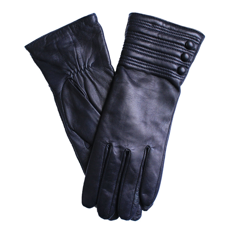 Mit Kaschmir gefütterte Lederhandschuhe für Damen mit Armband-Detail-Marianne
