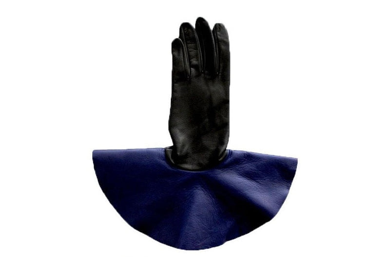 Übergroße Lederhandschuhe aus Lammleder mit Kontrastmanschette für Damen-Danielle 4