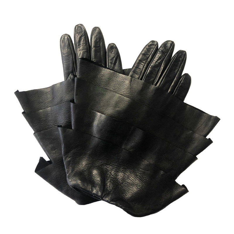 Mit Seide gefütterte schwarze Lederhandschuhe für Damen-Molly 2