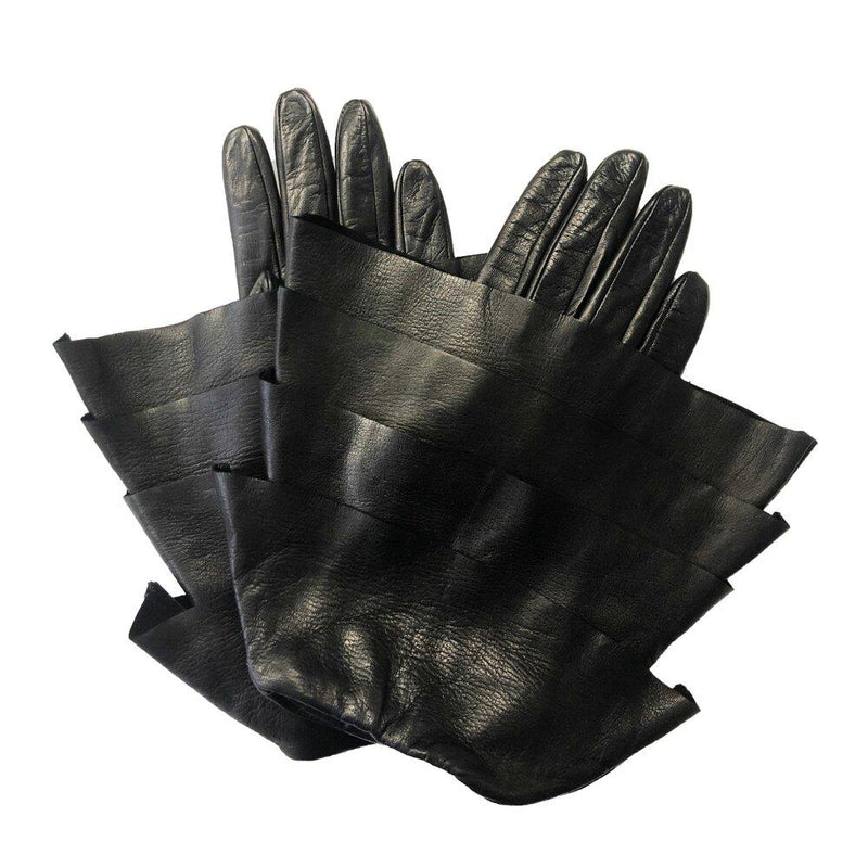 Mit Seide gefütterte schwarze Lederhandschuhe für Damen-Molly 2