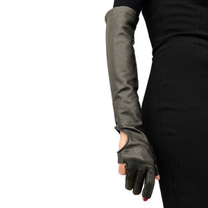 Fingerlose Luxus-Lederhandschuhe für Damen-Montserrat Fingerless