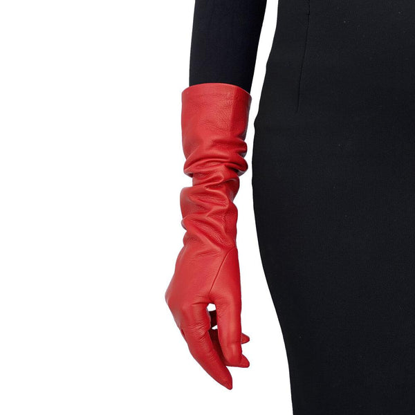 Halblange, ellbogenlange Lederhandschuhe für Damen-Montserrat 8BT