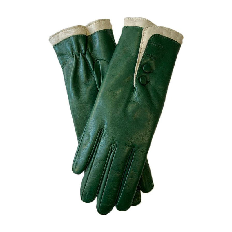 Mit Fell gefütterte Lederhandschuhe für Damen mit kontrastierenden Bündchen-Maya 2