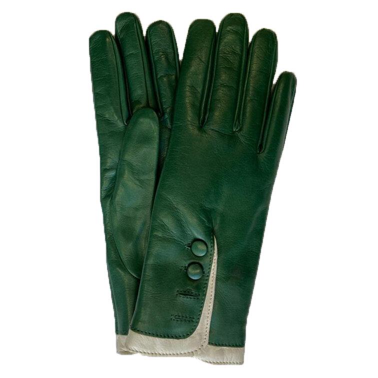 Mit Fell gefütterte Lederhandschuhe für Damen mit kontrastierenden Bündchen-Maya 2