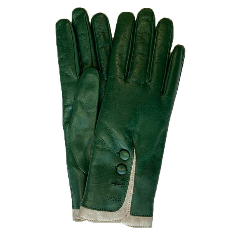 Mit Fell gefütterte Lederhandschuhe für Damen mit kontrastierenden Bündchen-Maya 2