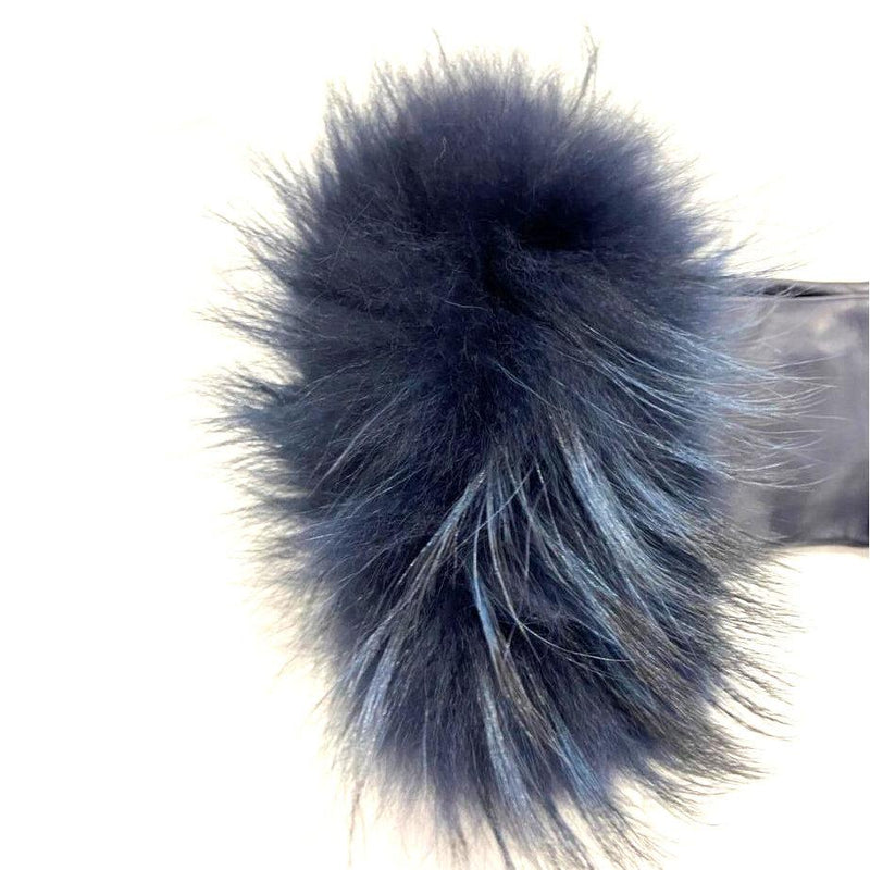 Damen-Lammleder-Handschuhe mit Fuchspelzbündchen-Veronique Massive Long