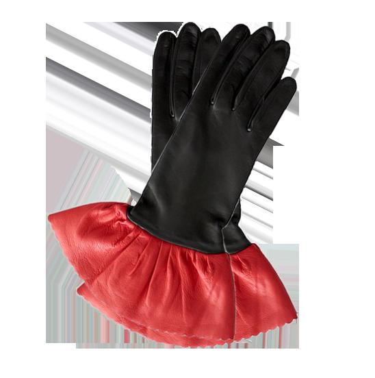 Damenhandschuhe aus kontrastierendem Leder mit Seidenfutter und doppelt gestuften Bündchen-Danielle 3