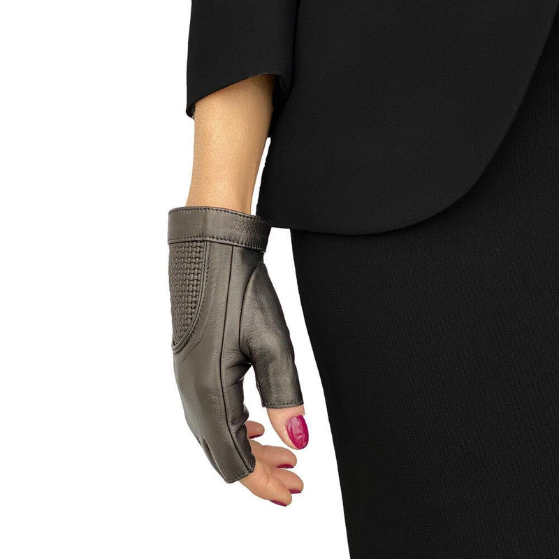 Fingerlose Lederhandschuhe für Damen - Rachel Weave