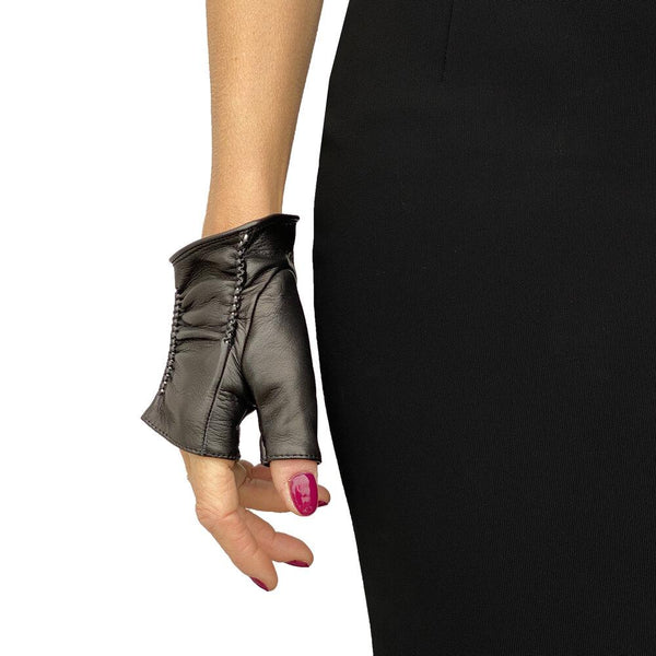 Fingerlose Lederhandschuhe für Damen-Renee