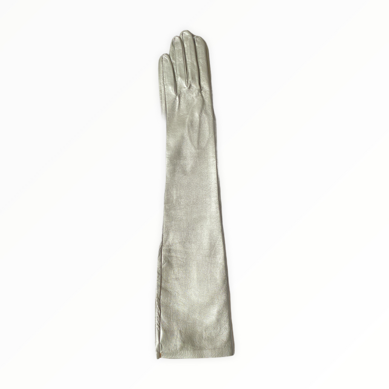 Opernhandschuhe aus langem Leder für Damen-Montserrat Metallic 8bt