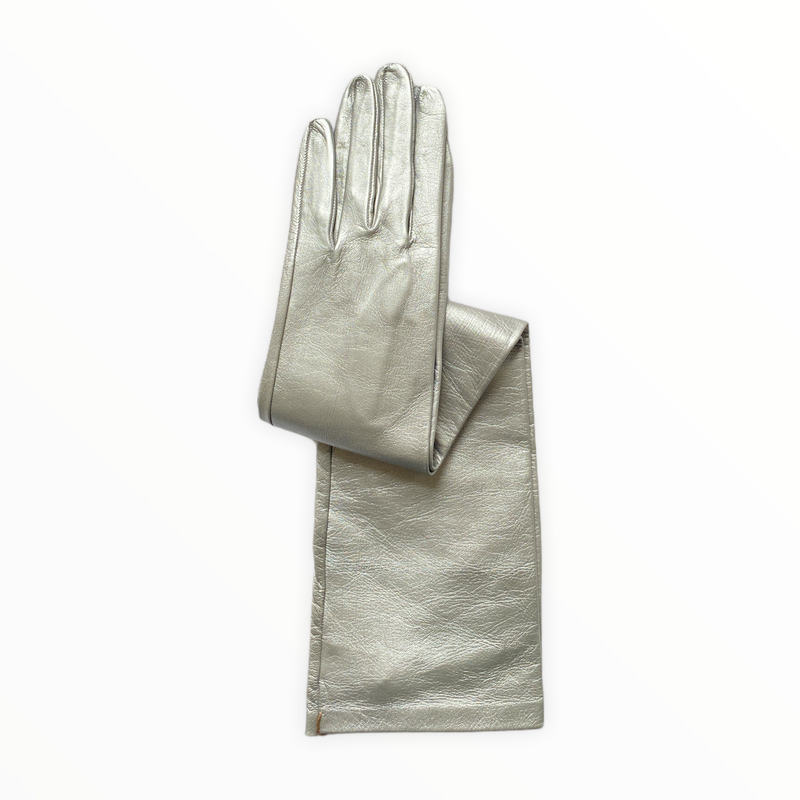 Opernhandschuhe aus langem Leder für Damen-Montserrat Metallic 8bt