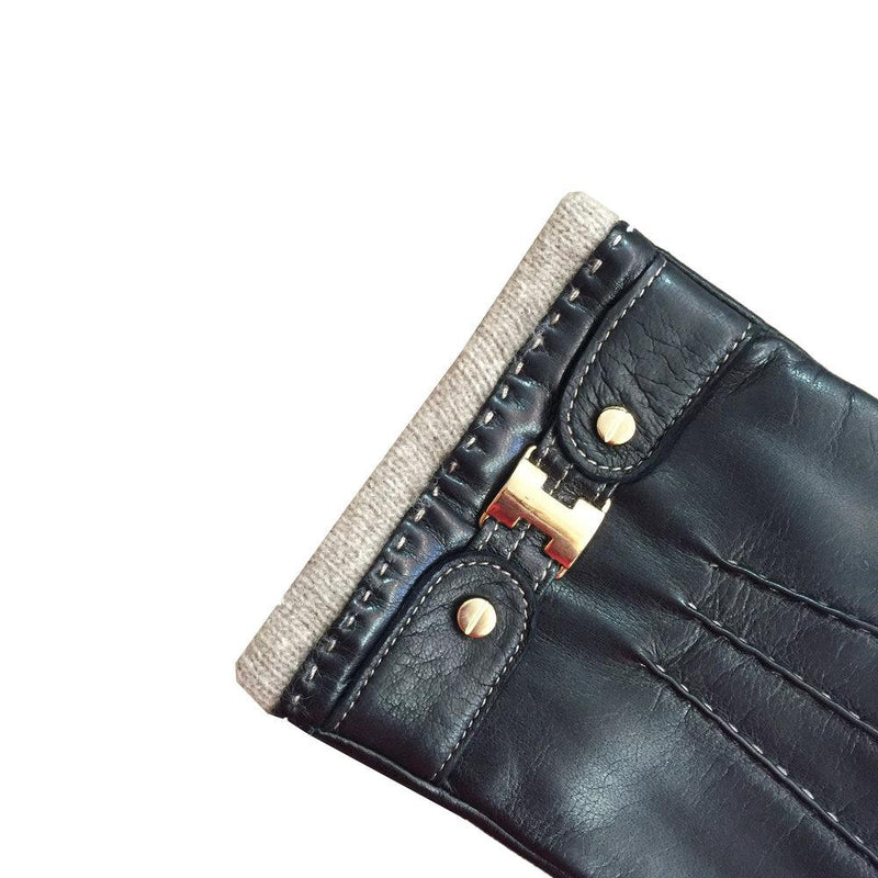 Handgenähte, mit Kaschmir gefütterte Lammleder-Handschuhe für Herren mit Kaschmirmanschetten-Bronte