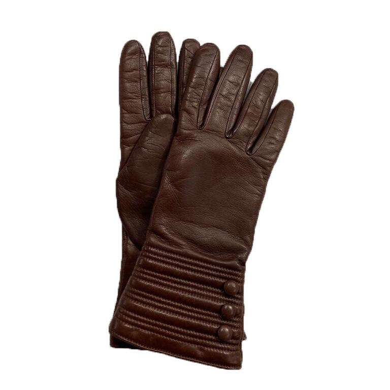 Mit Kaschmir gefütterte Lederhandschuhe für Damen mit Armband-Detail-Marianne