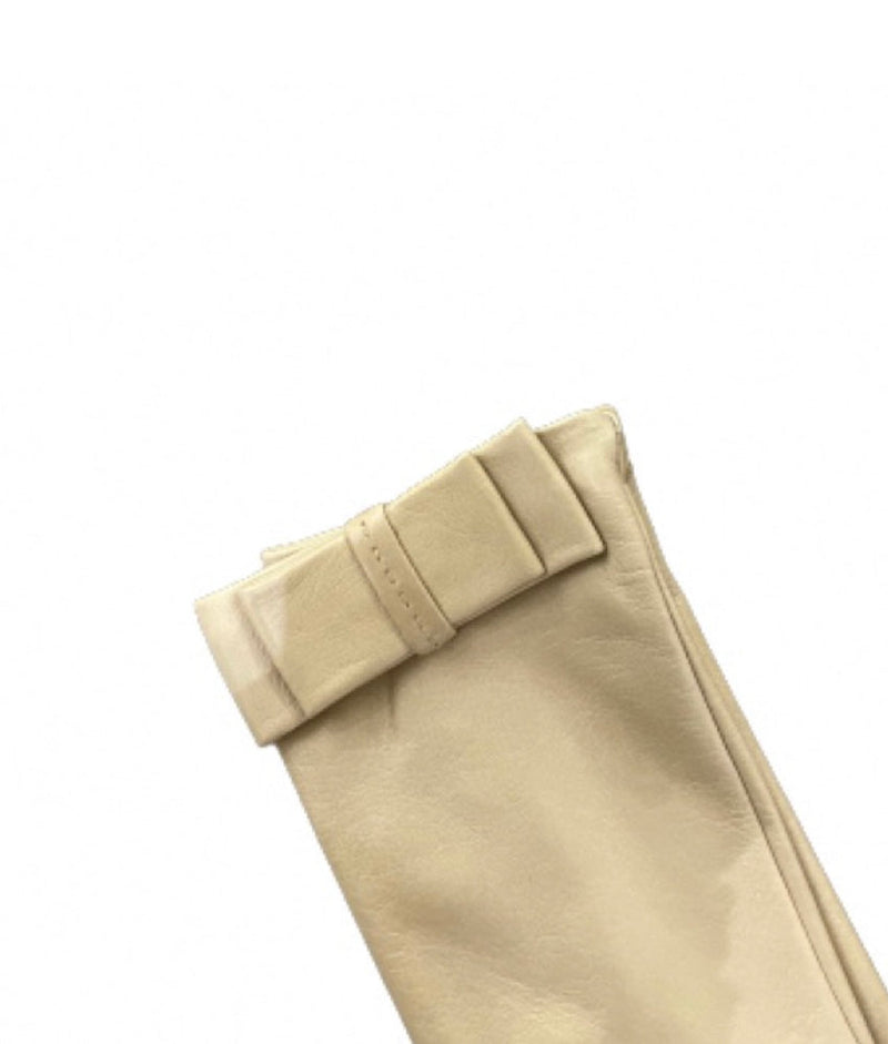 Klassische Damenhandschuhe aus Nappaleder mit abgeflachter Schleife-Minnie Flat Bow