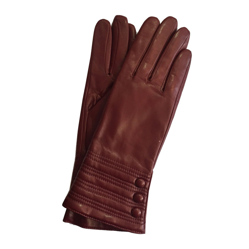Mit Kaschmir gefütterte Lederhandschuhe für Damen mit Armband-Detail-Marianne