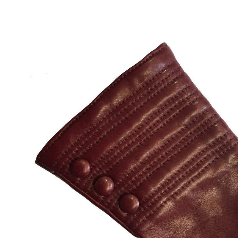 Mit Kaschmir gefütterte Lederhandschuhe für Damen mit Armband-Detail-Marianne