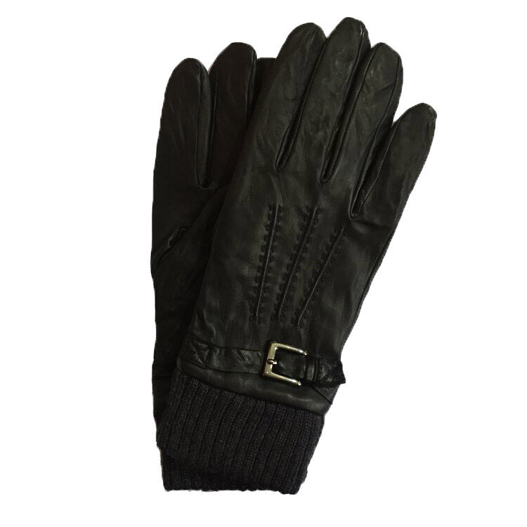 Handgefertigte Herrenhandschuhe aus Lammleder mit Kaschmirfutter und gestrickten Kaschmirbündchen-Fergus McF