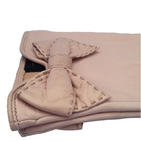 Minnie Side Bow Lederhandschuhe