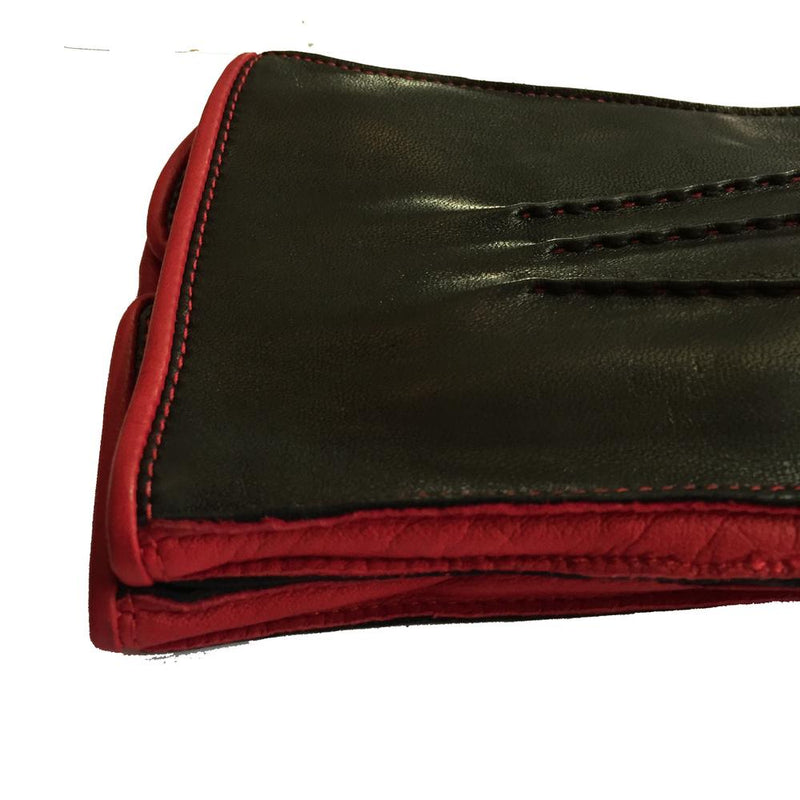 Mit Kaschmir gefütterte Lederhandschuhe für Herren mit Details in Kontrastfarbe-O'Connell