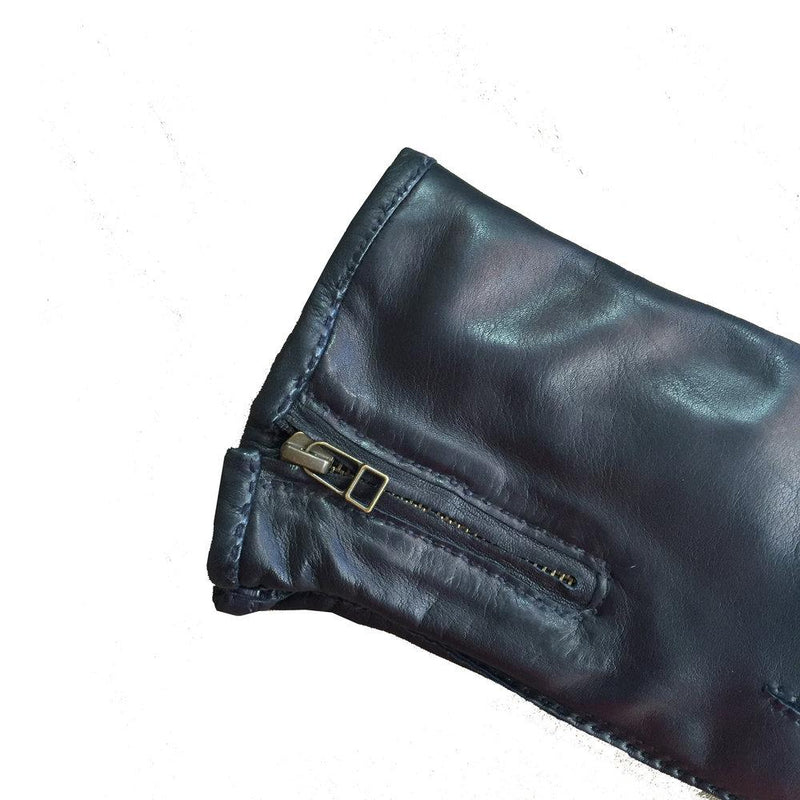 Klassische Lederhandschuhe mit Reißverschluss für Herren-Richard E