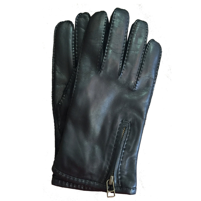 Klassische Lederhandschuhe mit Reißverschluss für Herren-Richard E
