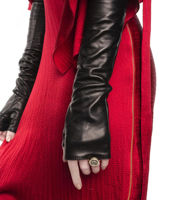 Opera Fingerlose Lederhandschuhe für Damen-Fergie 10BT