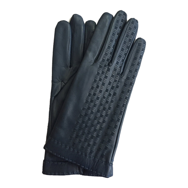 Damen-Lederhandschuhe mit Kaschmirfutter und gewebtem Wildleder-Detail-Sorcha