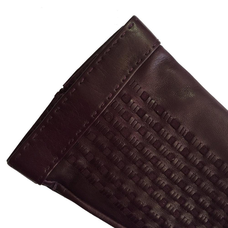 Damen-Lederhandschuhe mit Kaschmirfutter und gewebtem Wildleder-Detail-Sorcha
