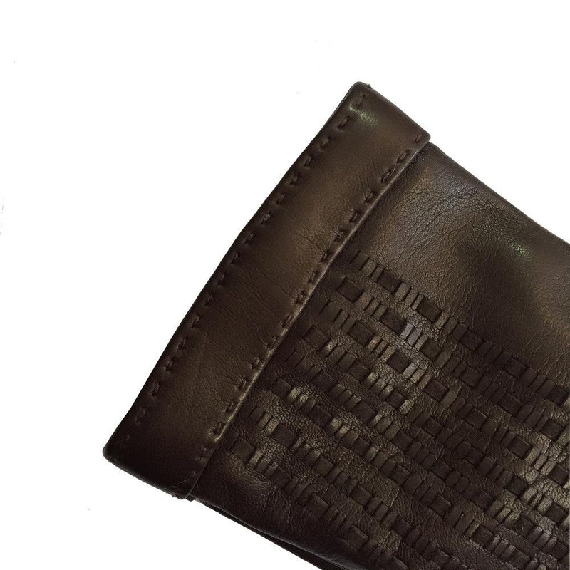 Damen-Lederhandschuhe mit Kaschmirfutter und gewebtem Wildleder-Detail-Sorcha