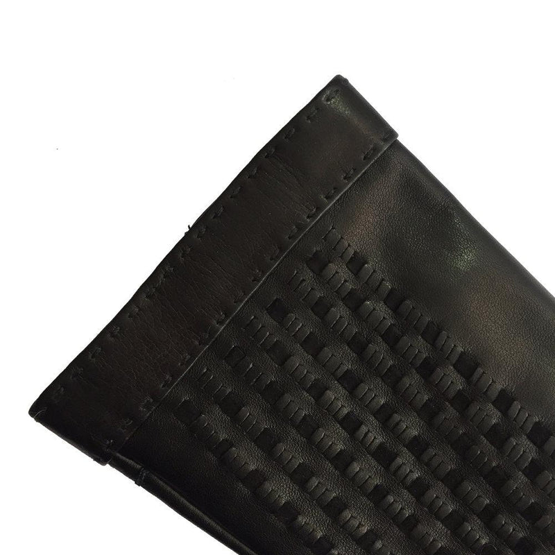 Damen-Lederhandschuhe mit Kaschmirfutter und gewebtem Wildleder-Detail-Sorcha
